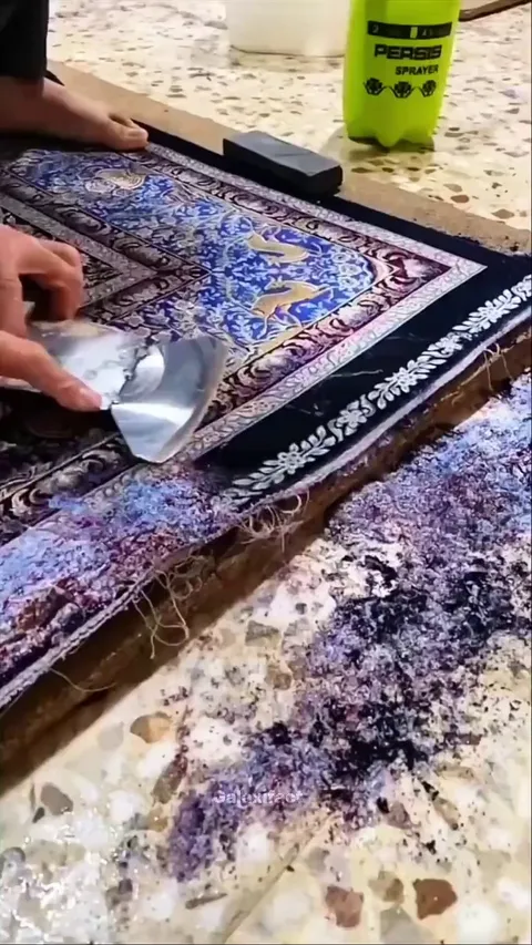 Azerbaijan Carpet Leveling Process.