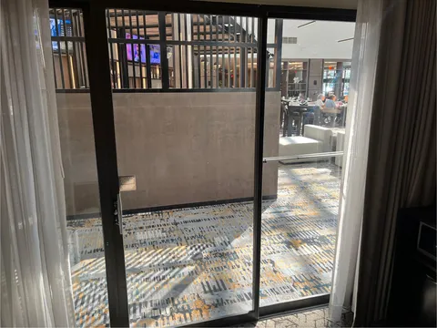 My hotel room opens into the lobby restaurant
