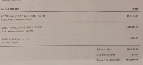 Helicopter ride to the hospital