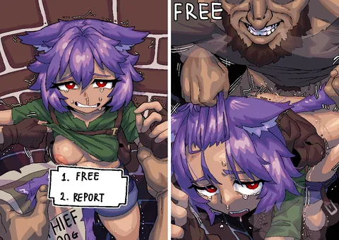 Thief Turned Into A Personal Fuck Pet by the Man She Tried to Steal From. Artist: Homerus