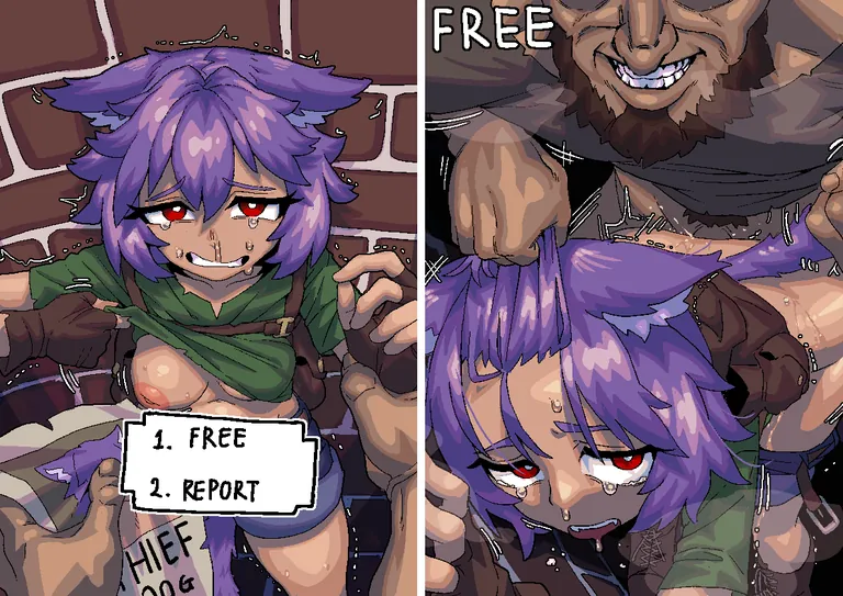 Thief Turned Into A Personal Fuck Pet by the Man She Tried to Steal From. Artist: Homerus