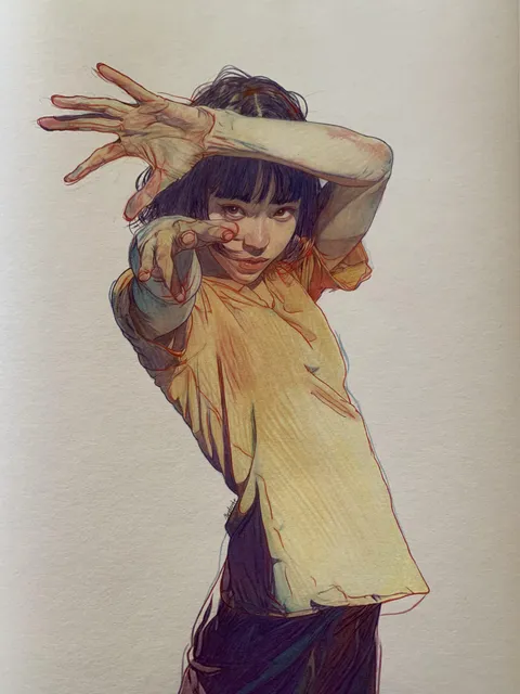 Kinesics, Senescence, Coloured Pencil, Ink, Copic Marker, Pen, Multi liner, 2024