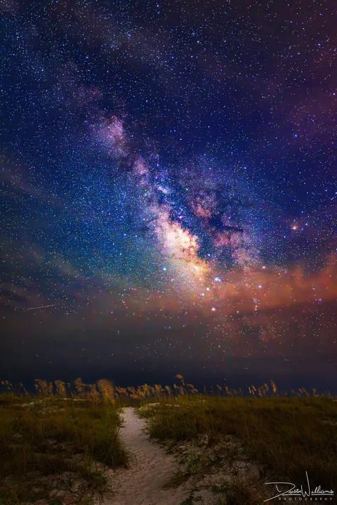 Milky Way shining bright over Pensacola Beach, FL