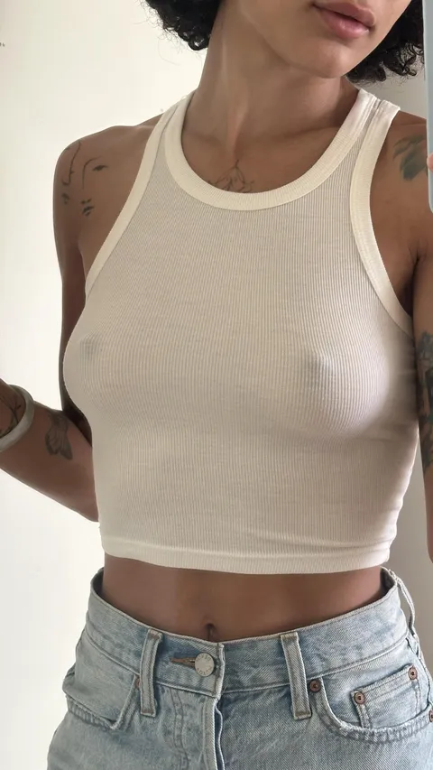 White tops and no bra is the best combo