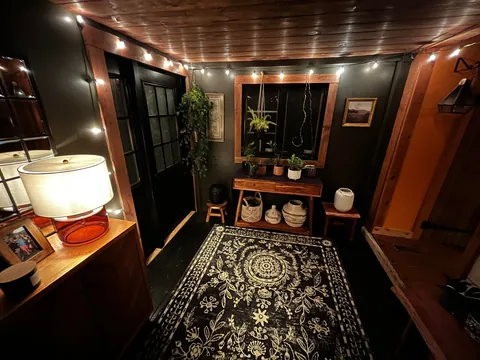 My downstairs living room, kitchen, entry way, music room and bathroom