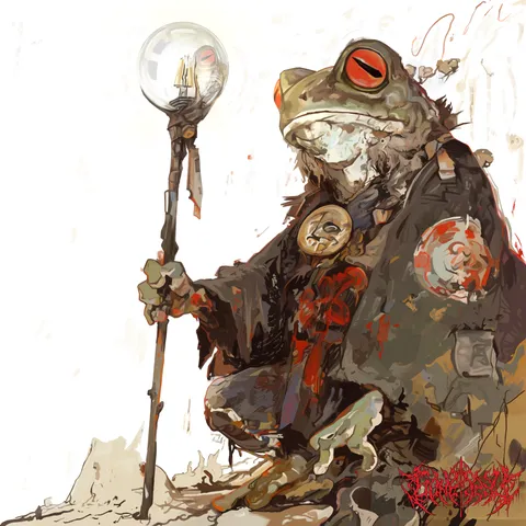 "The Buddhist Frog", by Jiman Matei (me), digital, 2024