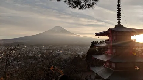 From my recent trip to Japan. Mt Fuji during sunset overlooking Fujiyoshida
