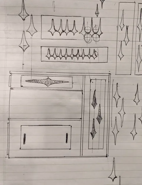 Mid Century-inspired room divider aquarium stand