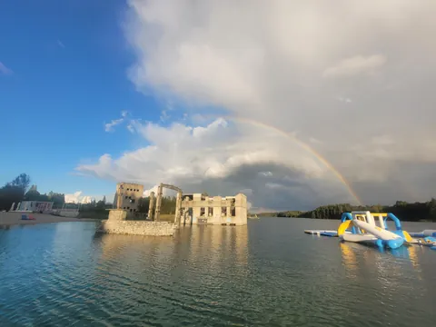 Abandoned flooded soviet prison in Estonia
