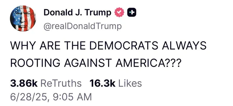 Trump wants to know why Democrats always root against America: