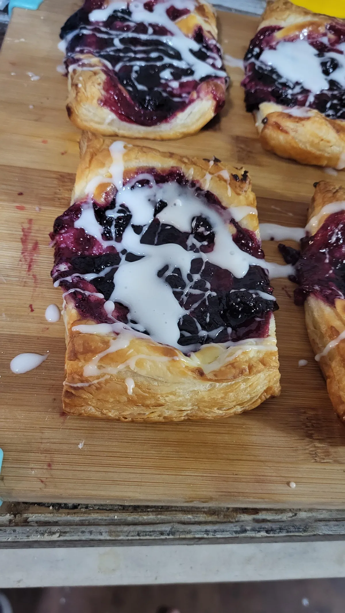 [homemade] Blueberry Cream Cheese Danishes.