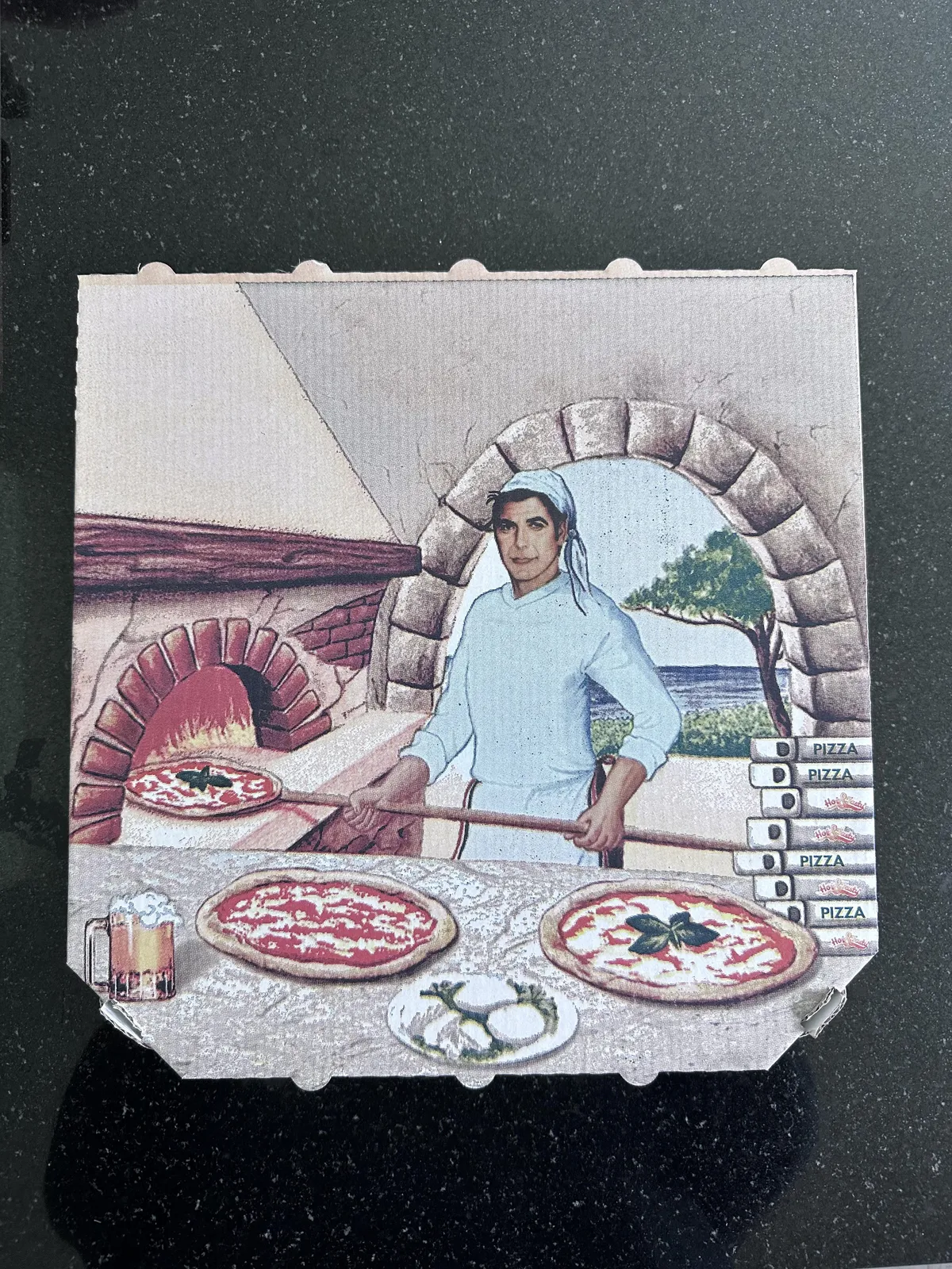 The pizza chef on my box looks suspiciously like George Clooney