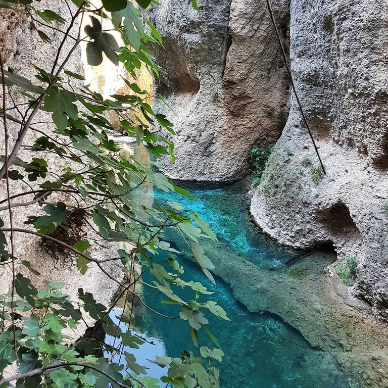 Climbed down Ronda's water mine in Spain to arrive at this beautiful gorge