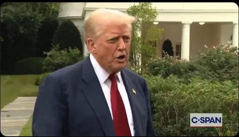 "Why did it take you 7 YEARS after Epstein "stole" Virginia Giuffre from MaraLago to finally revoke his membership?" Trump acts deaf, pretending not to understand the question.