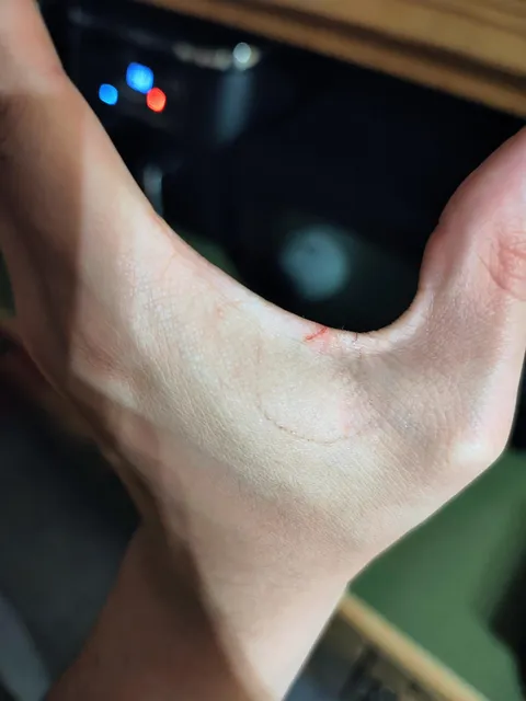 Got a paper cut in one of the worst possible places you can get a paper cut.