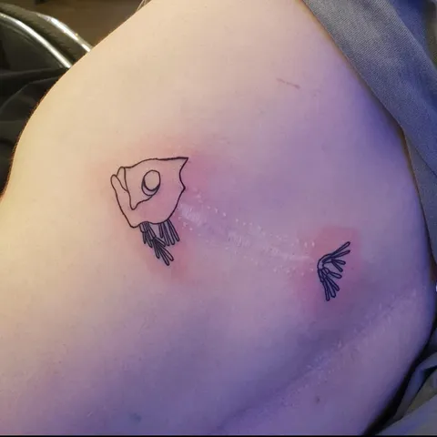 Scar based fish tattoo, Agne Hurt, The Ink Factory, Dublin