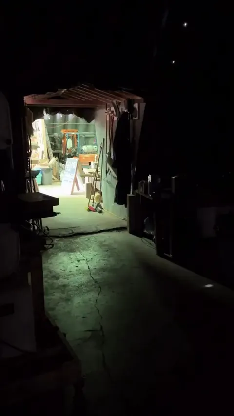 A hole in the roof of a shed makes a pinhole camera.