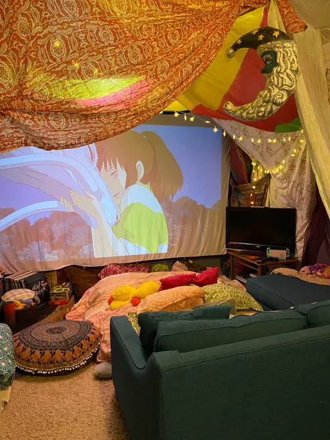 Air quality sucks in Portland right now so made a fort to hang out in for me and my roommate’s birthday weekend