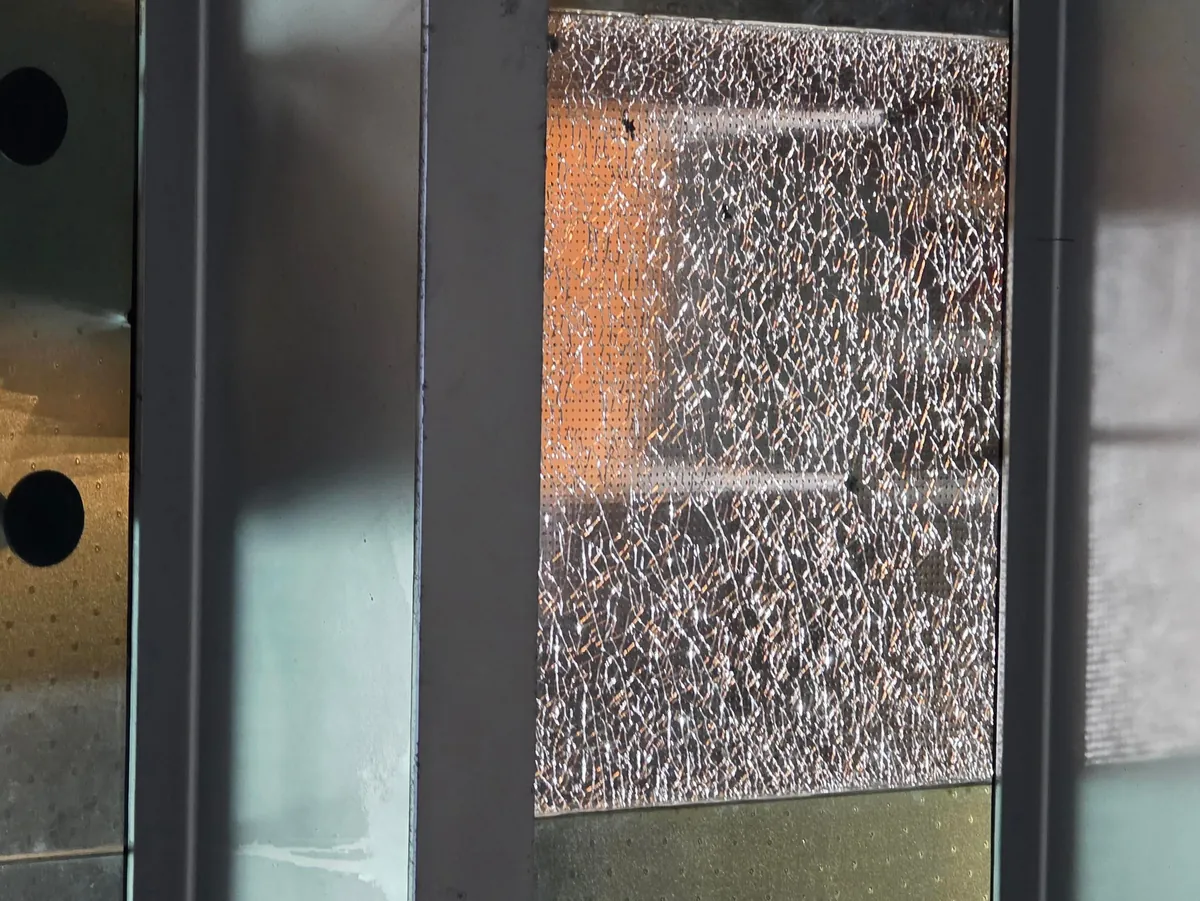 Nothing like a cracked glass floor to keep you focused at work