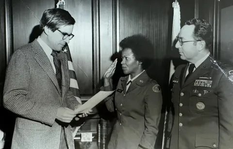 My mom Linda — Then: the first Black woman to complete Delaware’s Army National Guard OCS (1977). Now: reading your Reddit comments, 46 years later. She finally feels seen.