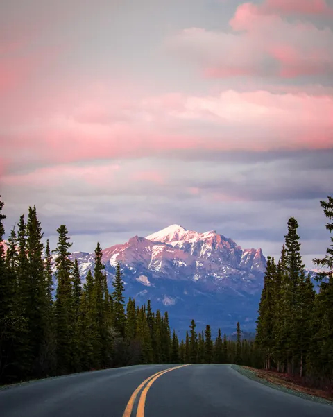 Winding through wilderness.