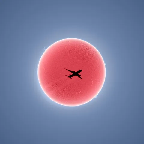 By complete accident I captured a plane crossing in front of our sun. I was able to figure out exactly which flight it was and got connected with the pilot, who was thrilled.