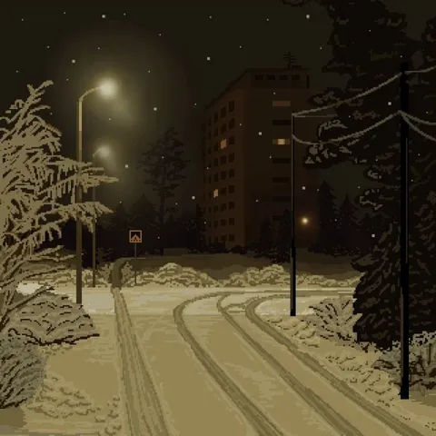 snowy night in Finland, me, 2022