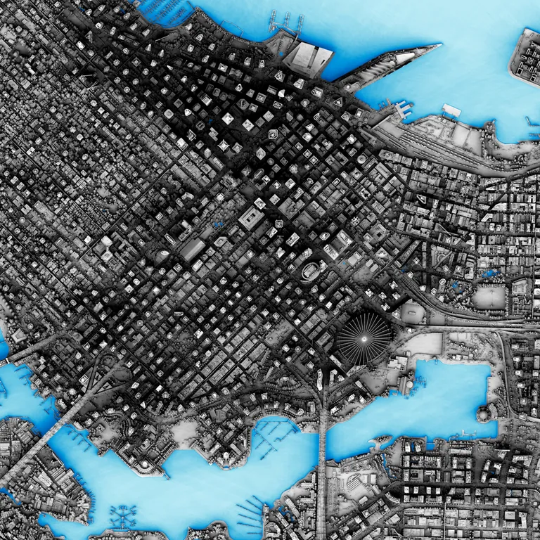 [OC] Fragments from my collection of very detailed shaded maps of cities