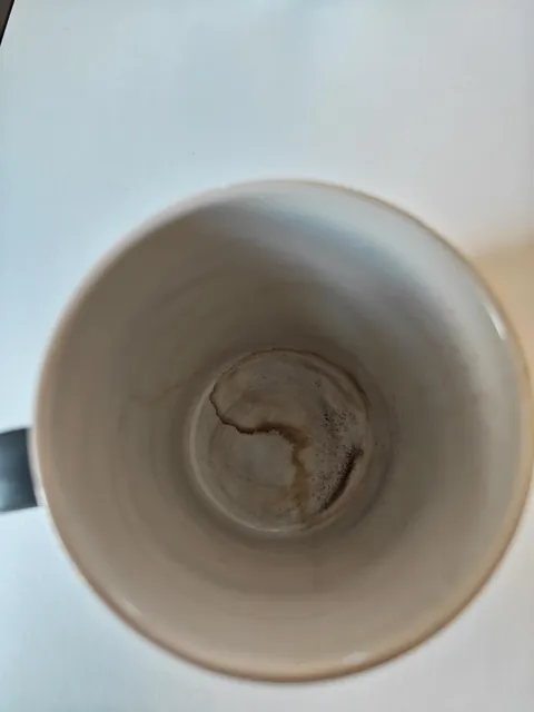 I drank coffee and the stain in the cup looks like Africa
