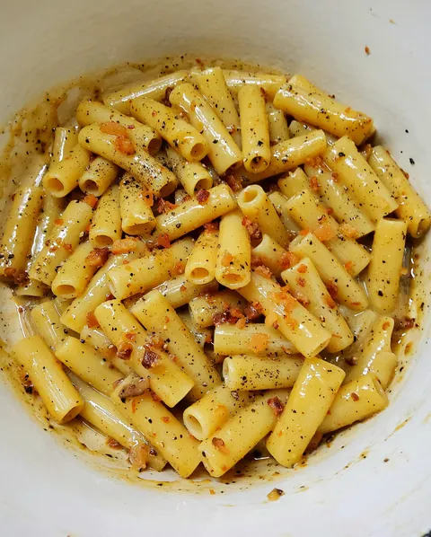 [homemade] carbonara with chopped roasted guanciale