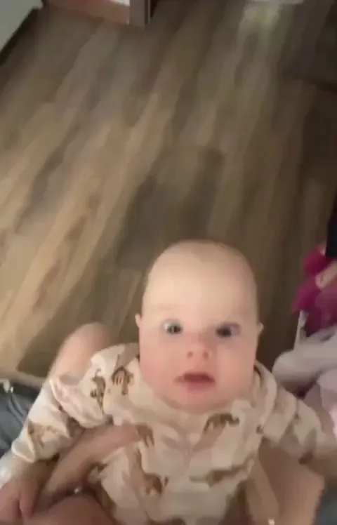 Baby with the shock of a lifetime