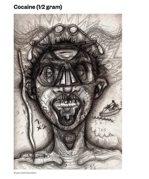 Bryan Lewis Saunders has been documenting his experiences with different drugs and intoxicants in the form of expressive self-portraits