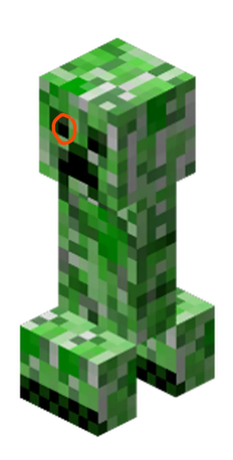 Even though I know creeper eyes are suposed to be holes, my brain kinda sees the black pixels as their pupils