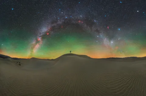 The Milky Way arch over Mesquite Dunes! 