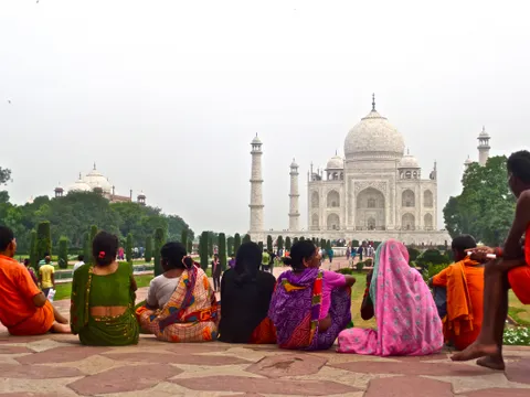Couldn't resist taking this colorful shot while visiting the Taj Mahal