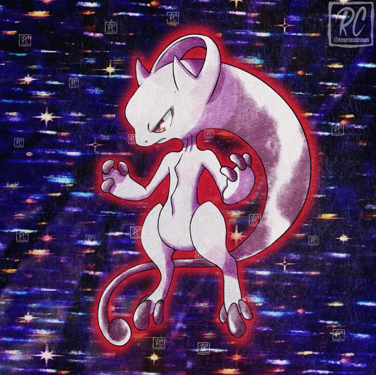 Mega Mewtwo X &amp; Y Gen 1 Retro Style! [OC]