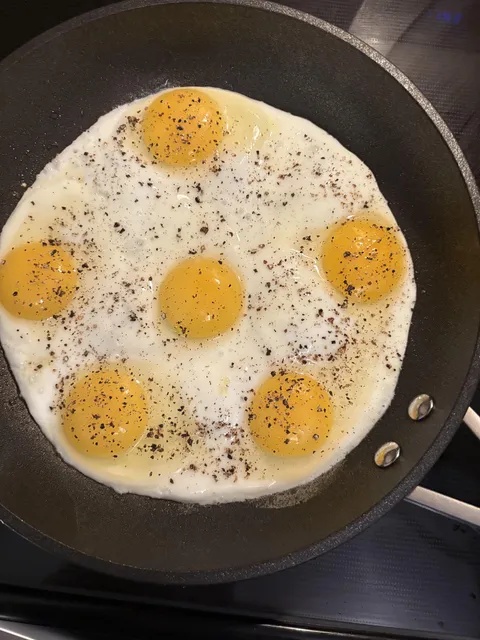 The way my eggs spread out in the skillet this morning.