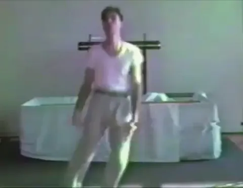David Byrne rehearsing for Stop Making Sense, 1980s