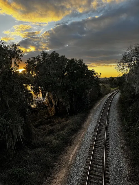 Overlooking the tracks at sunset