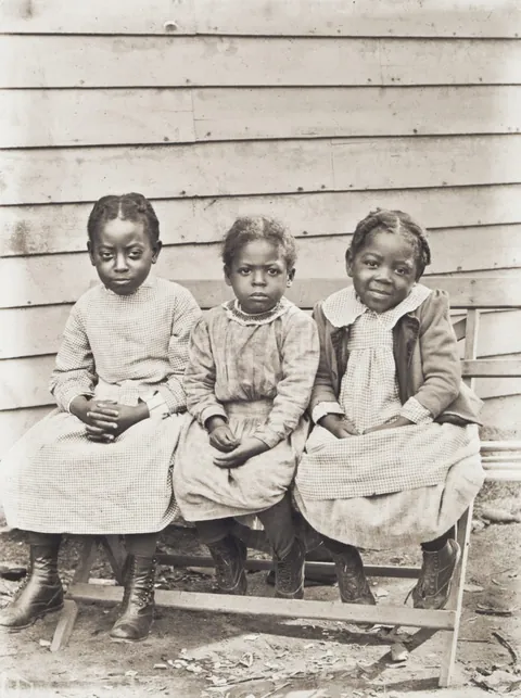 Little girls pose for their portrait, Worcester, Massachusetts, 1900.