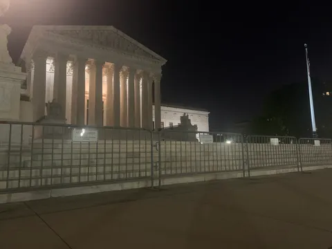 Right now: Barricades are up around the Supreme Court building, just minutes after reports from Politico were leaked indicating SCOTUS has voted to overturn Roe v. Wade