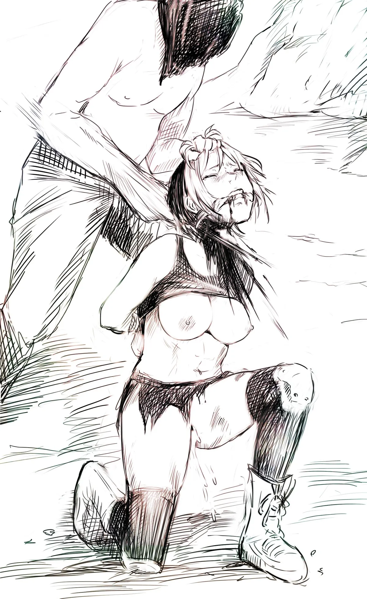 cutting her head off~