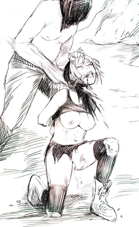 cutting her head off~