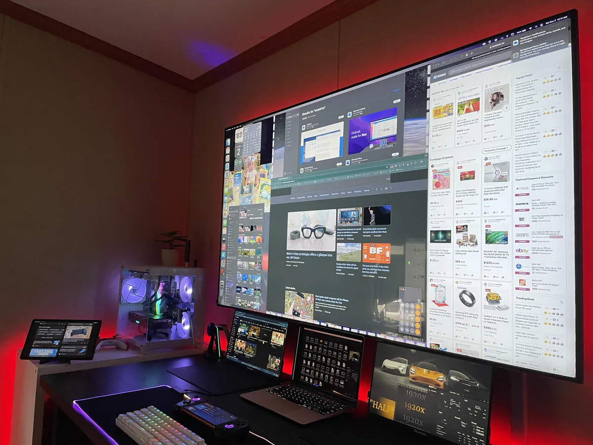 65" 4K and 3 Small Screens