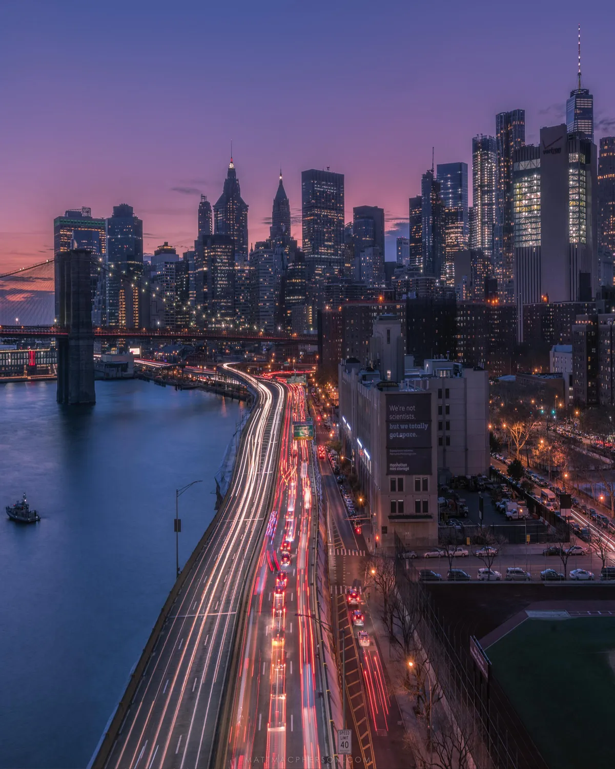 ITAP of lower Manhattan at sunset