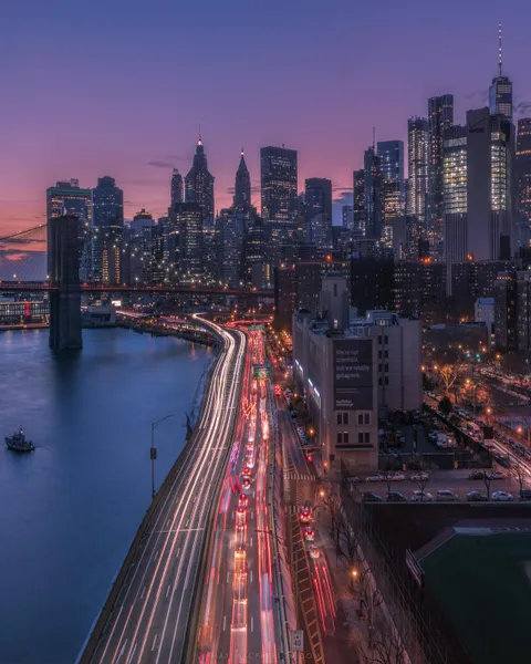 ITAP of lower Manhattan at sunset