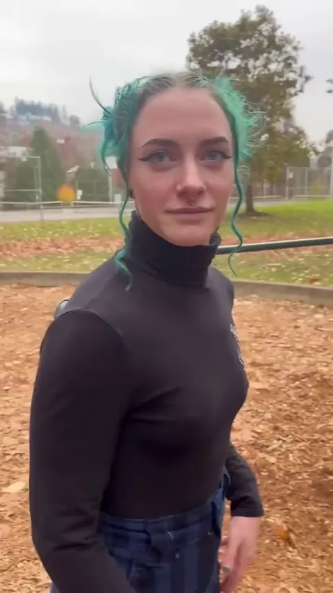 Circus girl shows an interesting flying technique