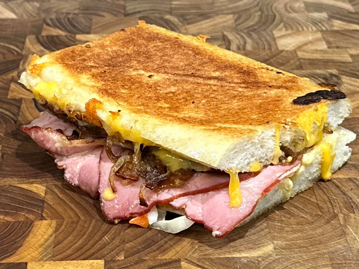 [homemade] smoked butt and cheddar w/onion and onion