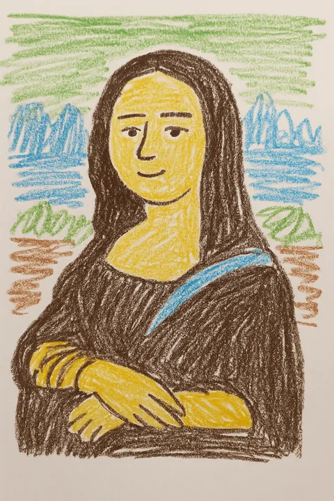 Turn this image into a drawing a 5 year old would make