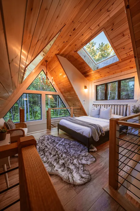 Modern Cabin Loft Bedroom